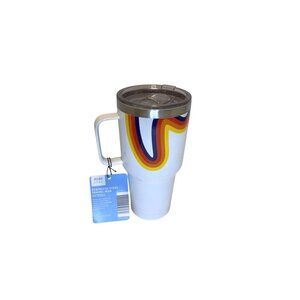 NEW Aldi White Tumbler 29oz Iconic Wave Stainless Steel Double Wall 2023